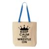 Natural Tote with Contrast-Color Handles Thumbnail