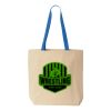 Natural Tote with Contrast-Color Handles Thumbnail