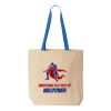 Natural Tote with Contrast-Color Handles Thumbnail