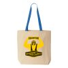 Natural Tote with Contrast-Color Handles Thumbnail