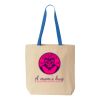 Natural Tote with Contrast-Color Handles Thumbnail