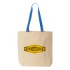 Natural Tote with Contrast-Color Handles Thumbnail