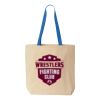 Natural Tote with Contrast-Color Handles Thumbnail