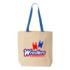 Natural Tote with Contrast-Color Handles Thumbnail