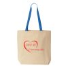 Natural Tote with Contrast-Color Handles Thumbnail