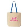 Natural Tote with Contrast-Color Handles Thumbnail