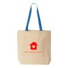 Natural Tote with Contrast-Color Handles Thumbnail