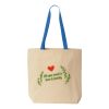 Natural Tote with Contrast-Color Handles Thumbnail
