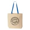 Natural Tote with Contrast-Color Handles Thumbnail