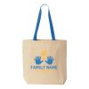 Natural Tote with Contrast-Color Handles Thumbnail