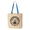 Natural Tote with Contrast-Color Handles Thumbnail