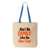 Natural Tote with Contrast-Color Handles Thumbnail