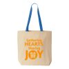 Natural Tote with Contrast-Color Handles Thumbnail