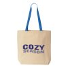 Natural Tote with Contrast-Color Handles Thumbnail