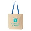 Natural Tote with Contrast-Color Handles Thumbnail