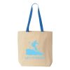 Natural Tote with Contrast-Color Handles Thumbnail