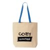 Natural Tote with Contrast-Color Handles Thumbnail