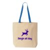 Natural Tote with Contrast-Color Handles Thumbnail