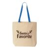 Natural Tote with Contrast-Color Handles Thumbnail