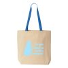 Natural Tote with Contrast-Color Handles Thumbnail
