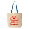 Natural Tote with Contrast-Color Handles Thumbnail