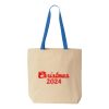 Natural Tote with Contrast-Color Handles Thumbnail