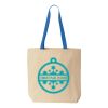 Natural Tote with Contrast-Color Handles Thumbnail