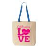 Natural Tote with Contrast-Color Handles Thumbnail