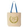 Natural Tote with Contrast-Color Handles Thumbnail