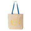 Natural Tote with Contrast-Color Handles Thumbnail
