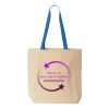 Natural Tote with Contrast-Color Handles Thumbnail