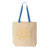 Natural Tote with Contrast-Color Handles Thumbnail
