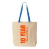 Natural Tote with Contrast-Color Handles Thumbnail