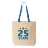 Natural Tote with Contrast-Color Handles Thumbnail