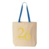 Natural Tote with Contrast-Color Handles Thumbnail