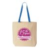 Natural Tote with Contrast-Color Handles Thumbnail