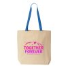 Natural Tote with Contrast-Color Handles Thumbnail
