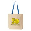 Natural Tote with Contrast-Color Handles Thumbnail