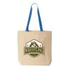Natural Tote with Contrast-Color Handles Thumbnail