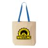 Natural Tote with Contrast-Color Handles Thumbnail