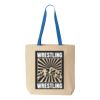 Natural Tote with Contrast-Color Handles Thumbnail