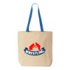 Natural Tote with Contrast-Color Handles Thumbnail