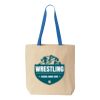Natural Tote with Contrast-Color Handles Thumbnail