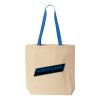 Natural Tote with Contrast-Color Handles Thumbnail