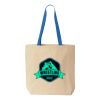 Natural Tote with Contrast-Color Handles Thumbnail