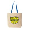 Natural Tote with Contrast-Color Handles Thumbnail