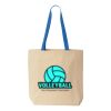 Natural Tote with Contrast-Color Handles Thumbnail