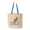 Natural Tote with Contrast-Color Handles Thumbnail