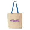 Natural Tote with Contrast-Color Handles Thumbnail