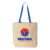 Natural Tote with Contrast-Color Handles Thumbnail
